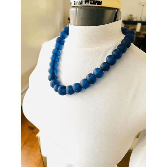 Vintage Chunky Artisan-made Recycled Glass Beads Made in Ghana - Picture 1 of 3